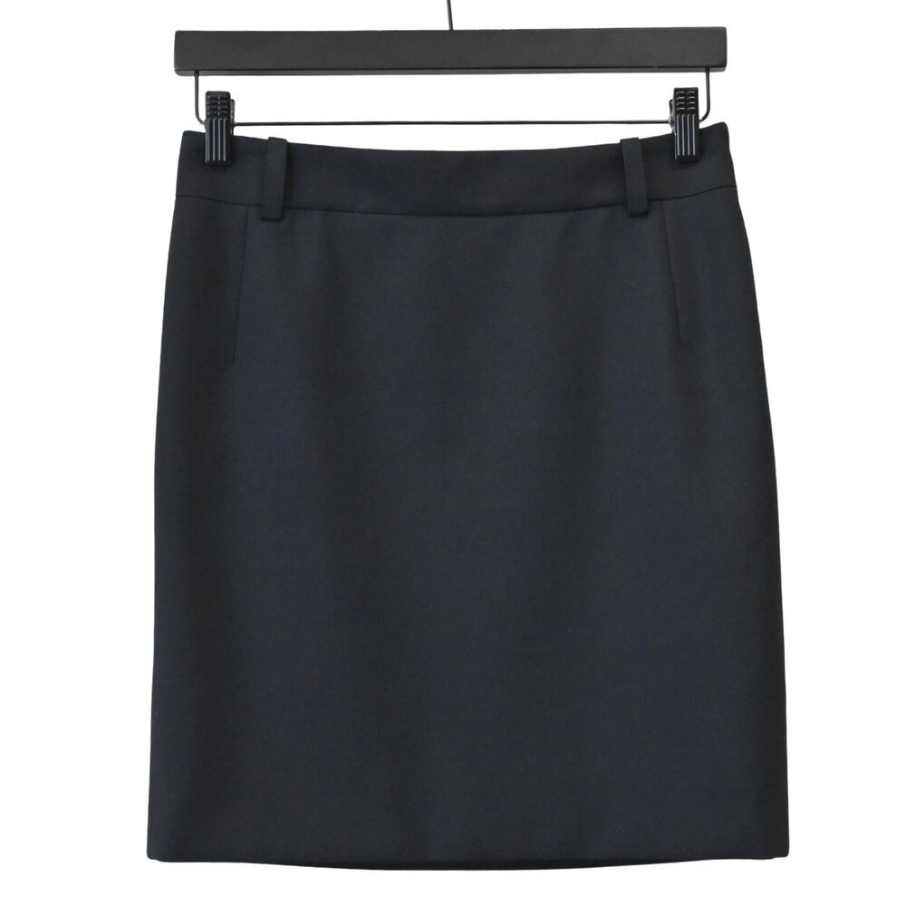 Balenciaga Black Wool Blend Pencil Mini Skirt Size 38 Approx US 6